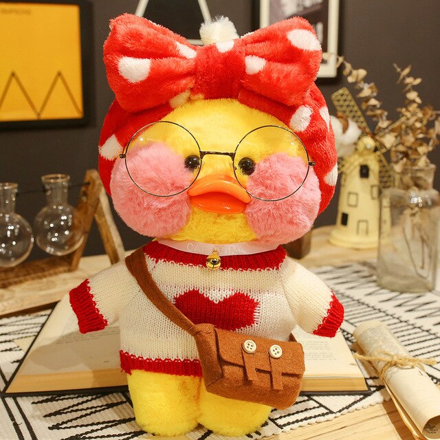 Kawaii Cartoon LaLafanfan 30cm Cafe Duck Plush Toy Stuffed Soft Kawaii Duck Doll Animal Pillow Birthday Gift for Kids Children 0 DailyAlertDeals 29  