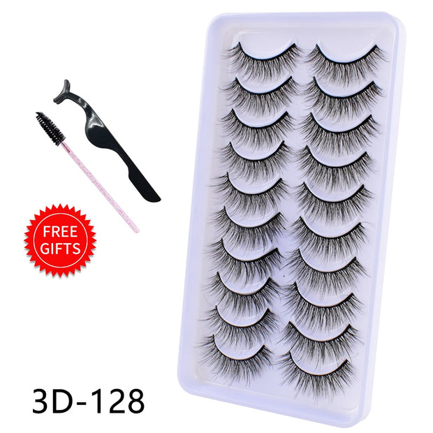 5/10Pairs 3D Mink Lashes Natural Eyelashes Dramatic False Eyelashes Faux Cils Makeup Wholesale Fake Eyelash Extension maquiagem 0 DailyAlertDeals 10Pairs-3D128 China 