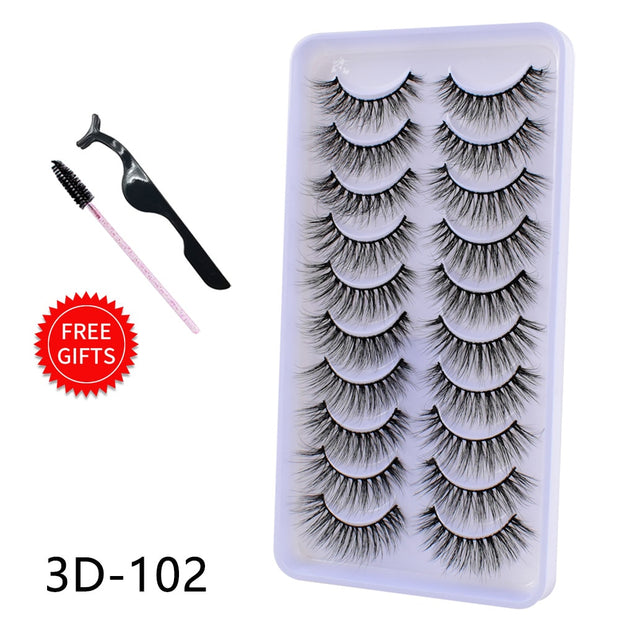 5/10Pairs 3D Mink Lashes Natural Eyelashes Dramatic False Eyelashes Faux Cils Makeup Wholesale Fake Eyelash Extension maquiagem 0 DailyAlertDeals 10Pairs-3D102 China 