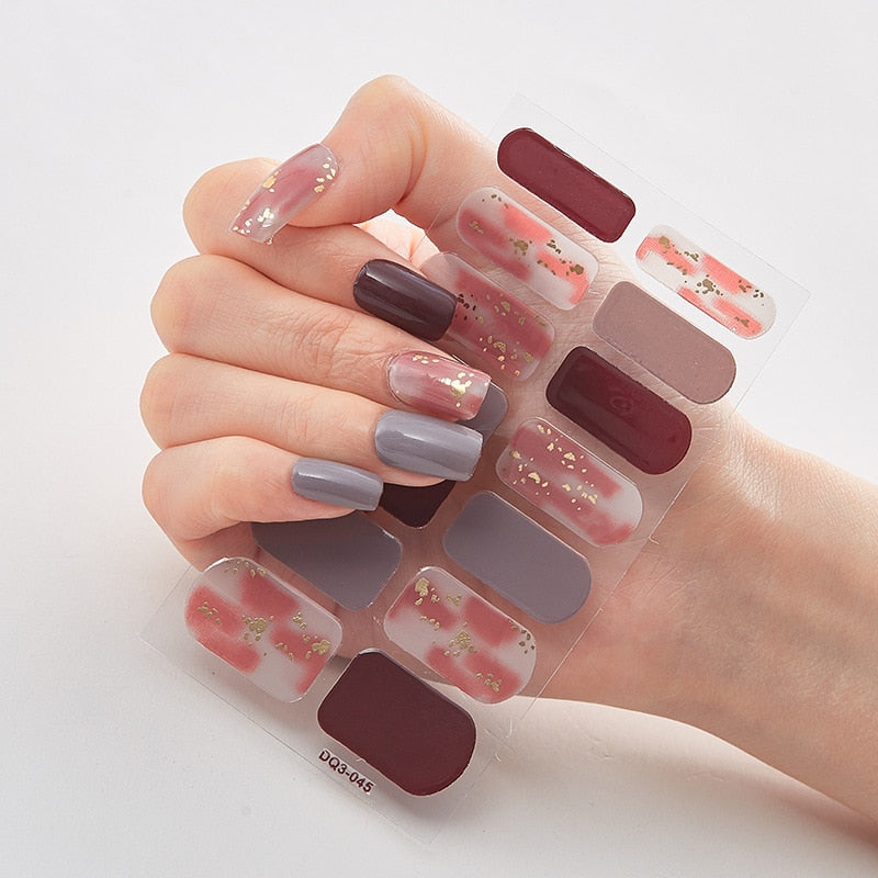 Patterned Nail Stickers Wholesale Supplise Nail Strips for Women Girls Full Beauty High Quality Stickers for Nails Decal stickers for nails DailyAlertDeals DQ3-45  