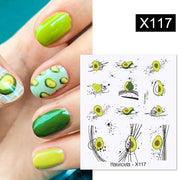 Harunouta Geometric Color Block Line Leaf Flower Water Decal Sticker Spring Simple DIY Slider For Manicuring Nail Art Watermarks 0 DailyAlertDeals X117  
