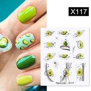 Harunouta Black Ink Blooming Marble Pattern Water Decals Stickers Black Line Flower Leaves Face Slider For Summer Nail Art Decor Decal stickers for nails DailyAlertDeals X117  