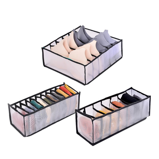 Underwear Bra Organizer Storage Box Drawer Closet Organizers Divider Boxes For Underwear Scarves Socks Bra Underwear Bra Organizer Storage Box DailyAlertDeals 3pcs-sets 4  