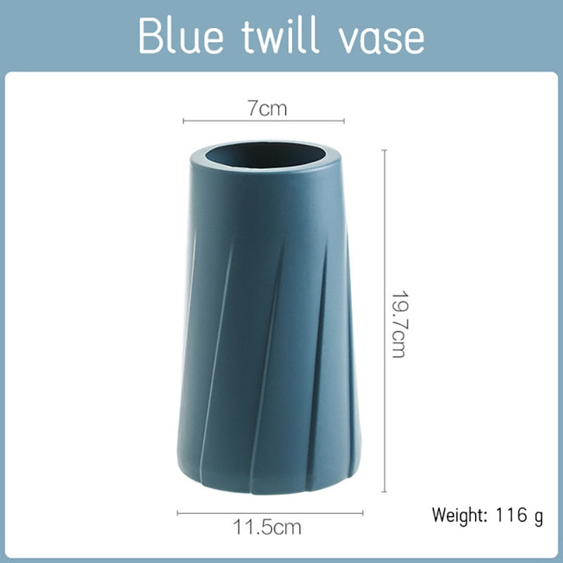 Morandi Plastic Vase Living Room Decoration Ornaments Modern Origami Plastic Vases for Flower Arrangements Home Decoration Plastic Vases Flower Pots DailyAlertDeals 3524 dark blue  