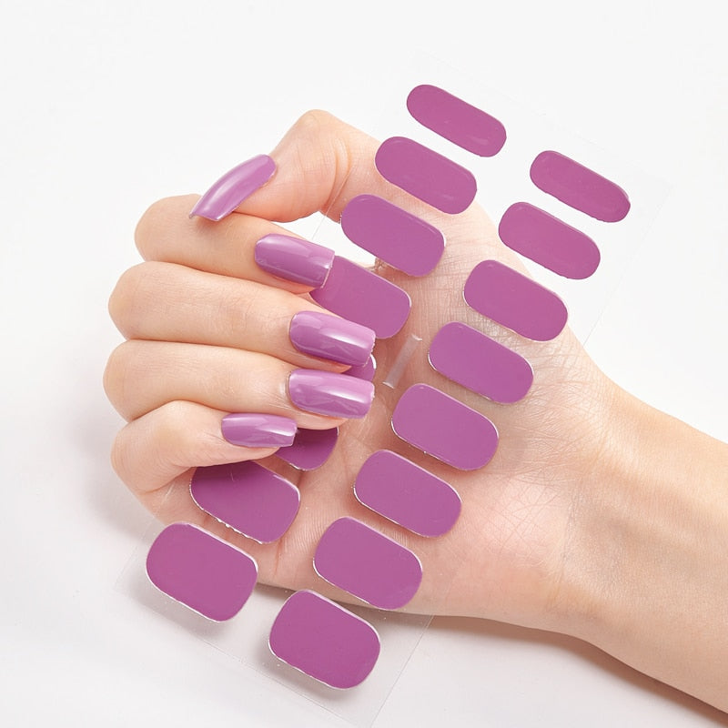 Manicure Decoracion Self Adhesive Foil Nail Art Stickers 2020 Fashion Nail Polish Pure Solid Color Nail Decoration Women Salon nail decal sticker DailyAlertDeals CS-17  