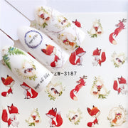 Nail Sticker Wolf Stickers Sliders For Nails Summer Full Nail Design Decorations Water Decals Animal Transfer Children's Slider nail art DailyAlertDeals YZW-3187  