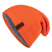 New Unisex Letter Beanie Hat Leisure Add Fur Lined Winter Hats For Men Women Keep Warm Knitted Hat Fashion Solid Ski Bonnet Cap Beanie hat unisex DailyAlertDeals Orange 54cm-62cm 