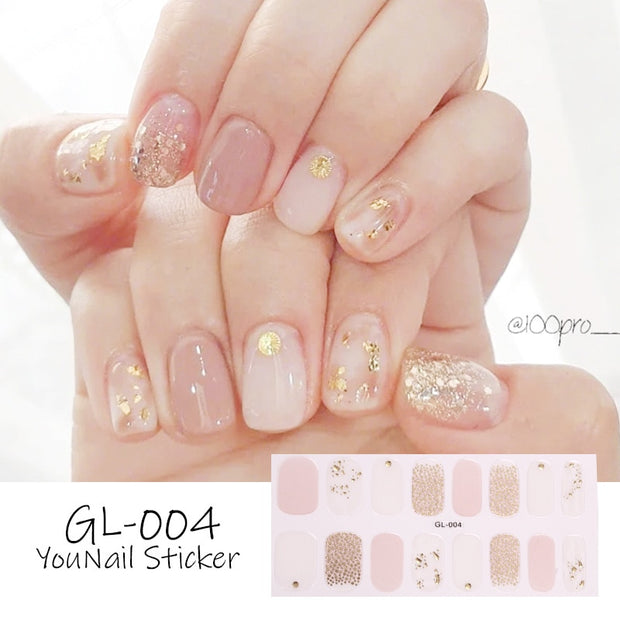 16 Tips/Sheet Glitter Series Shiny Manicure Decoracion Designed Nail Art Stickers 2020 Nail Decoration Nail Wraps Shiny Decal stickers for nails DailyAlertDeals   