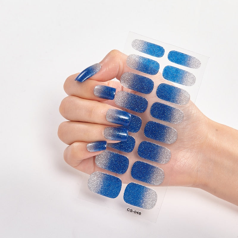 16 Tips/Sheet Nailart Nailart Sticker Nail Tips Manicure Decoracion Fashion Nail Polish Self Adhesive Nail Sticker Creative nail decal stickers DailyAlertDeals CS-46  