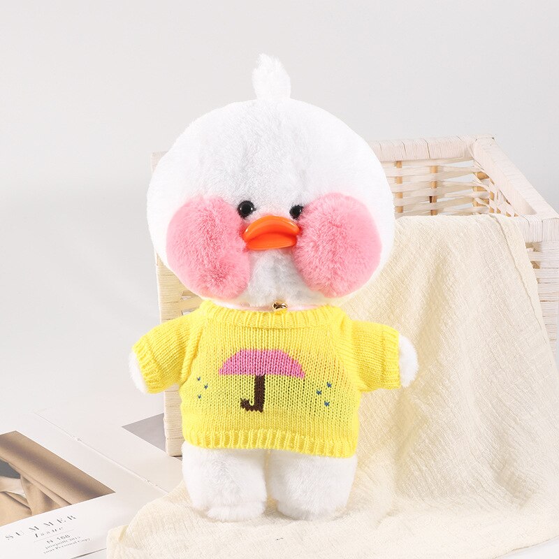 30cm Cute LaLafanfan Cafe Duck Plush Toy Girl Stuffed Soft Kawaii Duck Doll Animal Pillow Christmas Birthday Gift For Kids Child 0 DailyAlertDeals Duck Clothes 7  