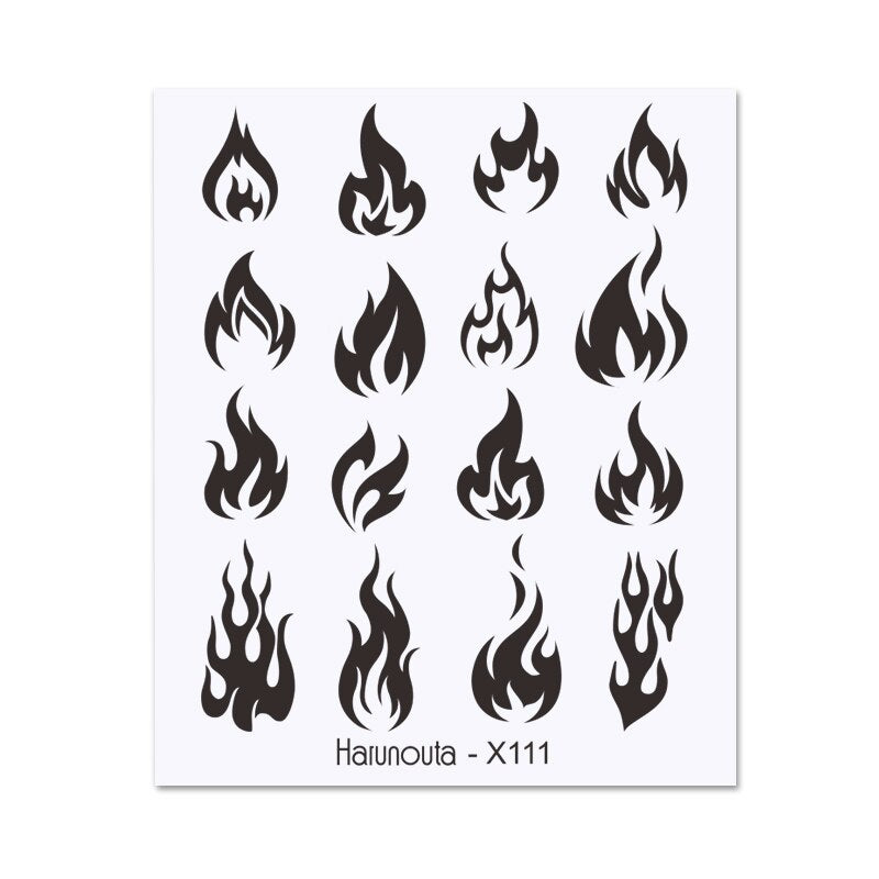 Harunouta Valentine Love Heart Line Dsign Water Nail Stickers Gold Black Leaves Flower Geometrics Slider For Nail Art Decoration Nail Stickers DailyAlertDeals X111  
