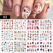 12 Designs Nail Stickers Set Mixed Floral Geometric Nail Art Water Transfer Decals Sliders Flower Leaves Manicures Decoration 0 DailyAlertDeals A48  