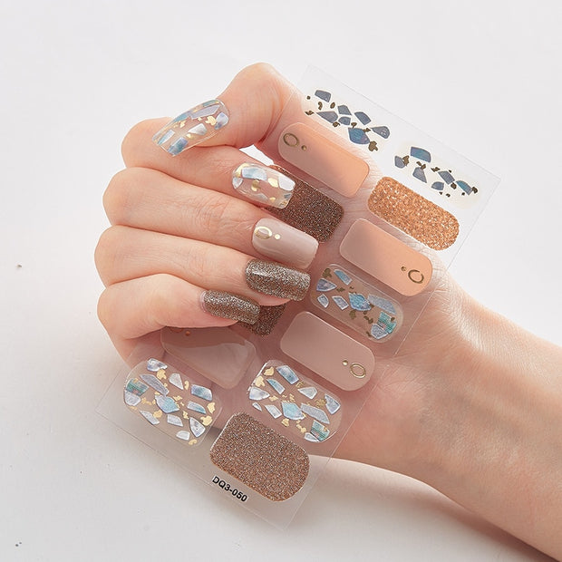 Four Sorts 0f Nail Stickers Nails Art Decoration Manicure Shiny Nail Decoration Decals Plain Stickers Nail Accesoires Women nail decal sticker DailyAlertDeals DQ3-50  