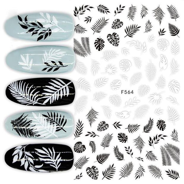 Harunouta Slider Design 3D Black People Silhouettes Blooming Nail Stickers Gold Bronzing Leaf Flower Nail Foils Decoration Nail Stickers DailyAlertDeals 1  