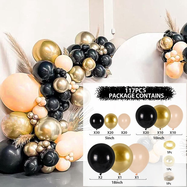 Black Gold Balloon Garland Arch Kit Confetti Latex Baloon Graduation Happy 30th 40th Birthday Balloons Decor Baby Shower Favor 0 DailyAlertDeals 7 Balloon Set 