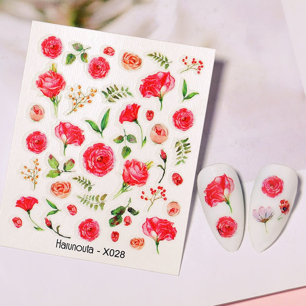 Harunouta Purple Blue Flowers Ink Blooming Nail Water Decals Geometry Line Ripple French Nail Stickers Manicuring Foils Wraps Nail Stickers DailyAlertDeals X028  