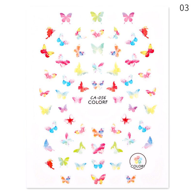 Nail Blue Butterfly Stickers Flowers Leaves Self Adhesive Decals 3D Transfer Sliders Wraps Manicure Foils DIY Decorations Tips 0 DailyAlertDeals 29  