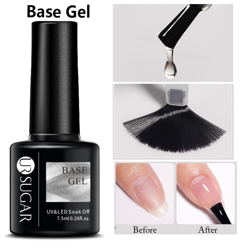 UR SUGAR 7.5ml Dark Purple Gel Nail Polish Soak Off UV LED Semi Permanent Gel Varnishes Manicure Nails Art Matte Top Coat Needed nail polish DailyAlertDeals base  