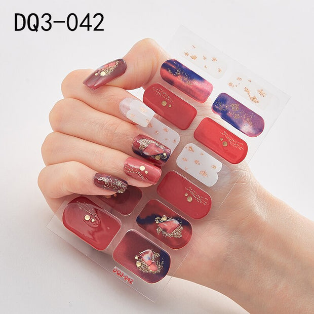 Lamemoria 1pc 3D Nail Slider Beauty Nail Stickers Shining Wave Line Decals Adhesive Manicure Tips Salon Nail Art Decorations nail decal stickers DailyAlertDeals DQ3-42  