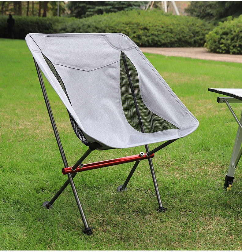Portable Folding Camping Chair Outdoor Moon Chair Collapsible Foot Stool For Hiking Picnic Fishing Chairs Seat Tools Camping Chair Outdoor DailyAlertDeals   