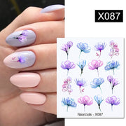Harunouta Black Lines Flower Leaves Water Decals Stickers Floral Face Marble Pattern Slider For Nails Summer Nail Art Decoration 0 DailyAlertDeals X087  