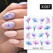Harunouta Cool Geometrics Pattern Water Decals Stickers Flower Leaves Slider For Nails Spring Summer Nail Art Decoration DIY 0 DailyAlertDeals X087  