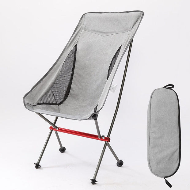 Portable Folding Camping Chair Outdoor Moon Chair Collapsible Foot Stool For Hiking Picnic Fishing Chairs Seat Tools Camping Chair Outdoor DailyAlertDeals China M-Gray 