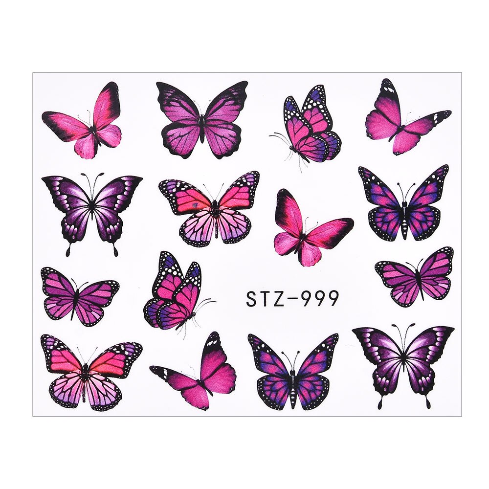 3D Watercolor Butterflies Sliders Nail Art Water Transfer Decal Sticker Blue Valentine&#39;s Day Nail Decoration Tattoo Manicure 0 DailyAlertDeals TA623  