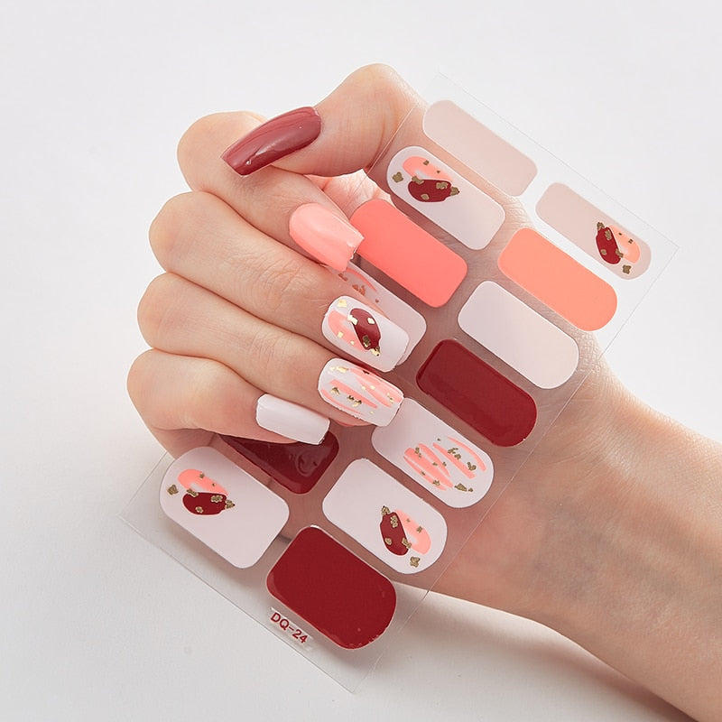 Three Sorts 0f Nail Stickers Full Cover Nail Stickers Novidades Nail Strips Self Adhesive Nail Sticker Nails Sticker Designer Nail Stickers DailyAlertDeals DQ-24  