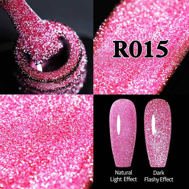 UR SUGAR Sparkling Gel Nail Polish Reflective Glitter Nail Gel Semi Permanent Nail Art Varnish For Manicures Need Base Top Coat 0 DailyAlertDeals Flashy Fluorescent15  