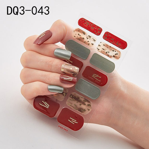 Lamemoria 1pc 3D Nail Slider Beauty Nail Stickers Shining Wave Line Decals Adhesive Manicure Tips Salon Nail Art Decorations nail decal stickers DailyAlertDeals DQ3-43  