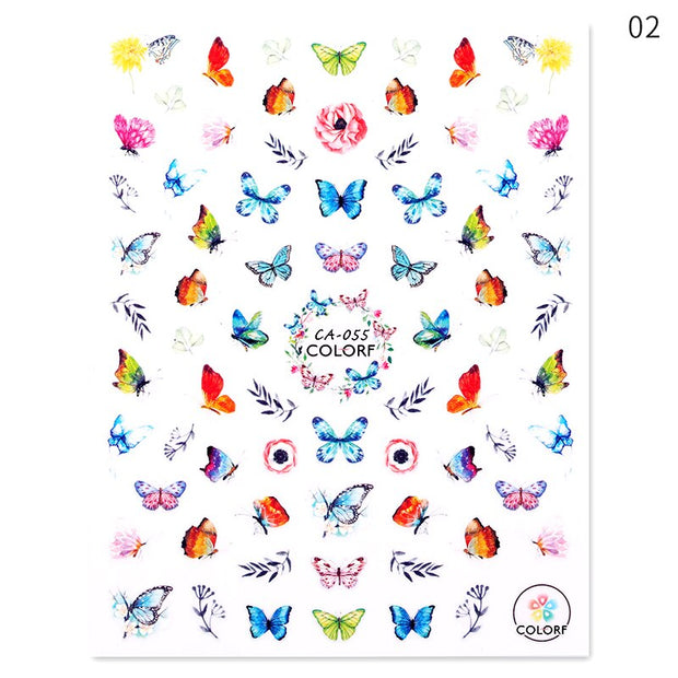Nail Blue Butterfly Stickers Flowers Leaves Self Adhesive Decals 3D Transfer Sliders Wraps Manicure Foils DIY Decorations Tips 0 DailyAlertDeals 28  