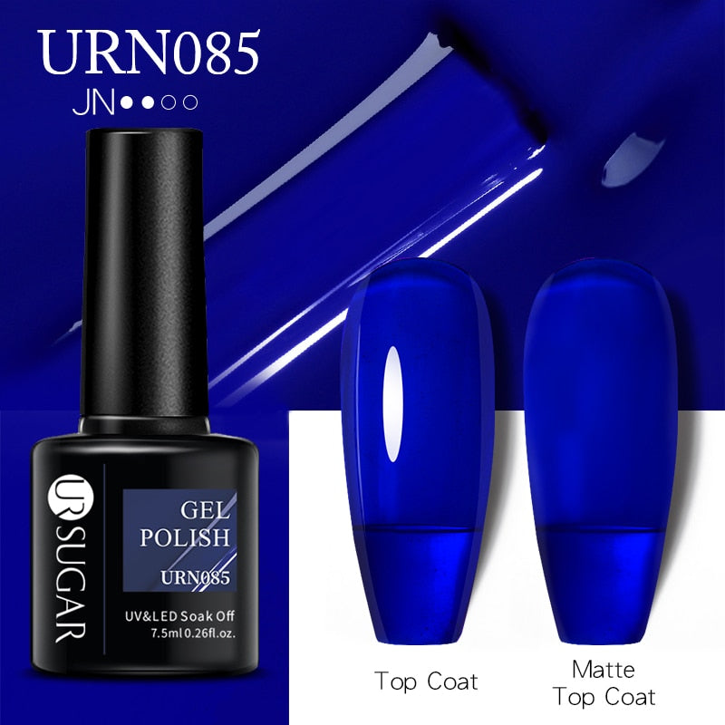 UR SUGAR 7.5ml Dark Purple Gel Nail Polish Soak Off UV LED Semi Permanent Gel Varnishes Manicure Nails Art Matte Top Coat Needed nail polish DailyAlertDeals URN085  