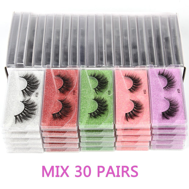 Wholesale Mink Eyelashes 10/30/50/100pcs 3d Mink Lashes Natural false Eyelashes messy fake Eyelashes Makeup False Lashes In Bulk 0 DailyAlertDeals Mix 30 pairs China 