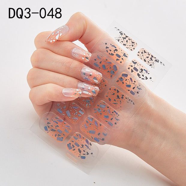 Lamemoria 1pc 3D Nail Slider Beauty Nail Stickers Shining Wave Line Decals Adhesive Manicure Tips Salon Nail Art Decorations nail decal stickers DailyAlertDeals DQ3-48  