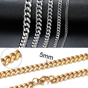 Vnox Cuban Chain Necklace for Men Women, Basic Punk Stainless Steel Curb Link Chain Chokers,Vintage Gold Tone Solid Metal Collar 0 DailyAlertDeals   