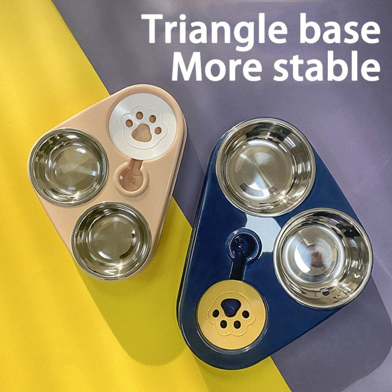 500ML Dog Bowl Cat Feeder Bowl With Dog Water Bottle Automatic Drinking Pet Bowl Cat Food Bowl Pet Stainless Steel Double 3 Bowl 500ML Dog Bowl Cat Feeder Bowl DailyAlertDeals   
