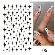 Purple Heart Love Design 3D Nail Sticker English Letter Stickers Face Pattern Trasnfer Sliders Valentine Nail Art Decoration 0 DailyAlertDeals F741 black  
