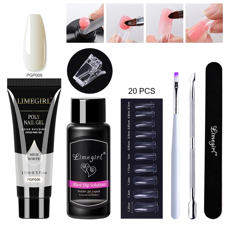 Poly gels Set for nail Extension Manicure Acryl Gel Varnish Set 15ML Poly gels Poly Nail Kit UV Gel Kit Poly gels Set for nail Extension DailyAlertDeals ZH119-PGP006 China 