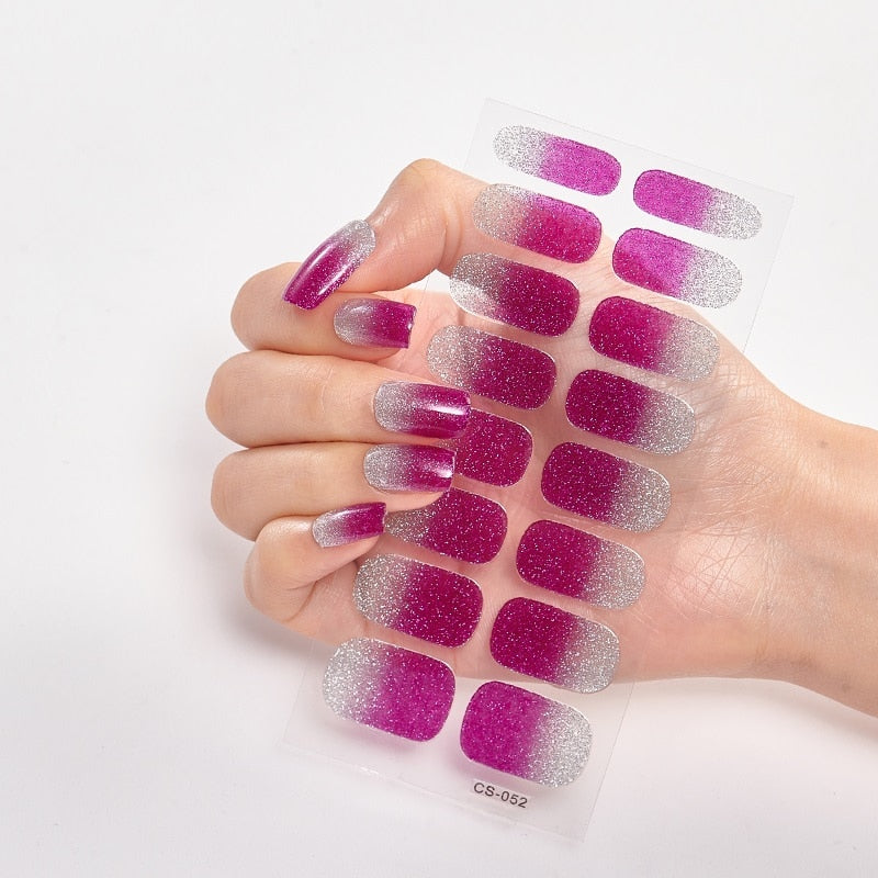 16 Tips/Sheet Nailart Nailart Sticker Nail Tips Manicure Decoracion Fashion Nail Polish Self Adhesive Nail Sticker Creative nail decal stickers DailyAlertDeals CS-52  