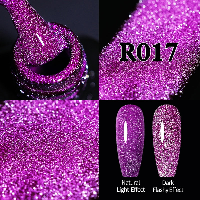 UR SUGAR Sparkling Gel Nail Polish Reflective Glitter Nail Gel Semi Permanent Nail Art Varnish For Manicures Need Base Top Coat 0 DailyAlertDeals Flashy Fluorescent17  