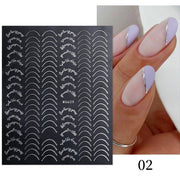 1PC Silver Gold Lines Stripe 3D Nail Sticker Geometric Waved Star Heart Self Adhesive Slider Papers Nail Art Transfer Stickers 0 DailyAlertDeals style 35  