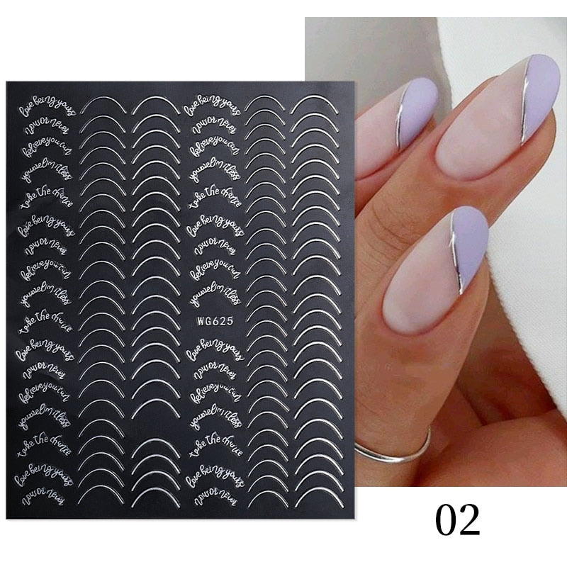 The New Heart Love Design Gold Sliver 3D Nail Art Sticker English Letter French Striping Lines Trasnfer Sliders Valentine Decor 0 DailyAlertDeals 08  