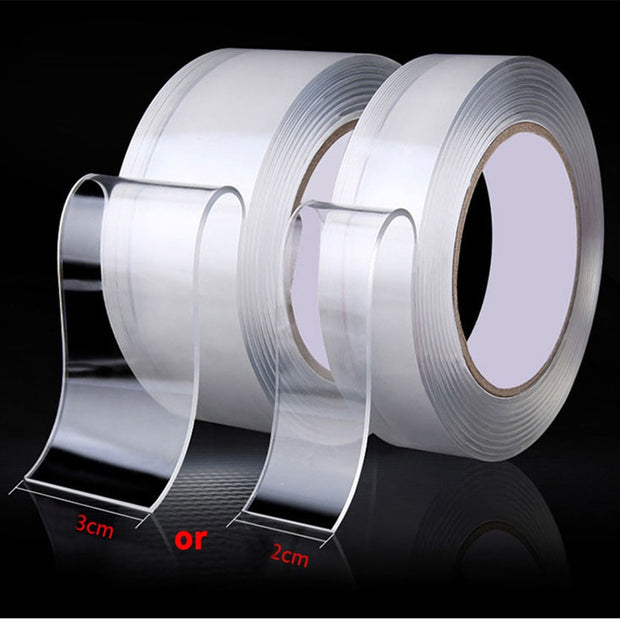 1/2/3/5M Nano Tape Double Sided Tape Transparent Reusable Waterproof Adhesive Tapes Cleanable Kitchen Bathroom Supplies Tapes 0 DailyAlertDeals 20mm Double-Sided tape 0.5M|1mm
