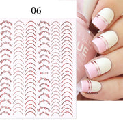 1PC Silver Gold Lines Stripe 3D Nail Sticker Geometric Waved Star Heart Self Adhesive Slider Papers Nail Art Transfer Stickers 0 DailyAlertDeals style 39  
