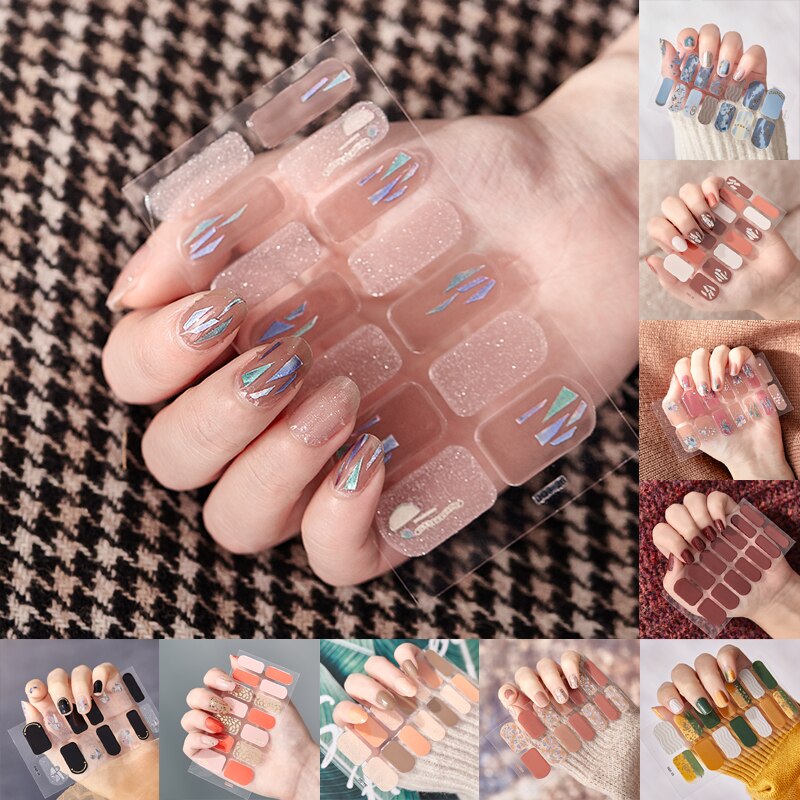 Lamemoria 1pc 3D Nail Slider Beauty Nail Stickers Shining Wave Line Decals Adhesive Manicure Tips Salon Nail Art Decorations nail decal stickers DailyAlertDeals   