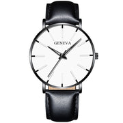 2022 Minimalist Men Fashion Ultra Thin Watches Simple Men Business Stainless Steel Mesh Belt Quartz Watch relogio masculino 0 DailyAlertDeals Leather Black White  