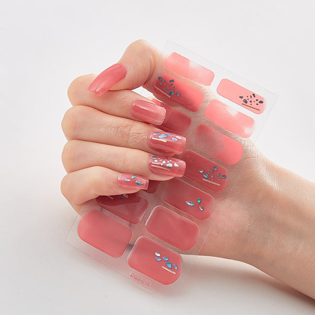 Four Sorts 0f Nail Stickers Nails Art Decoration Manicure Shiny Nail Decoration Decals Plain Stickers Nail Accesoires Women nail decal sticker DailyAlertDeals DQ3-18  