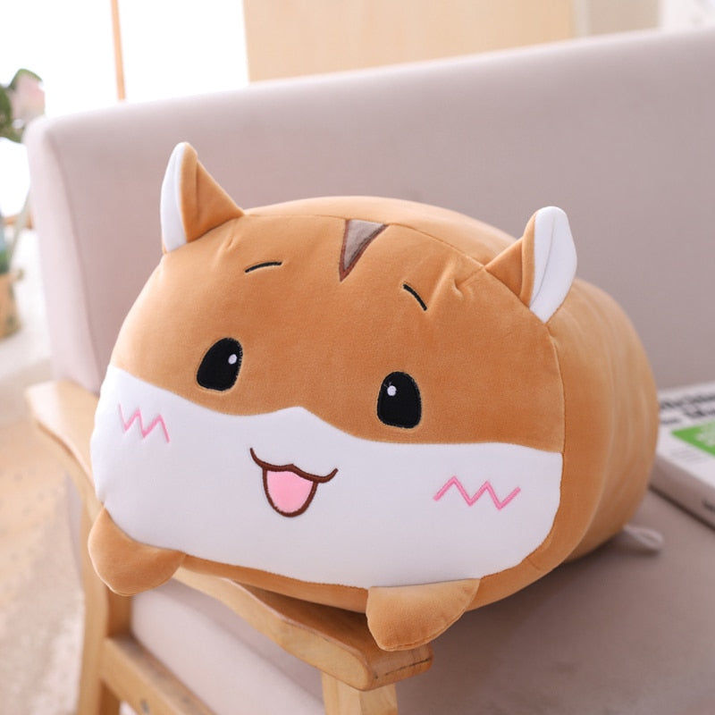 18-28CM Soft Animal Cartoon Pillow Cushion Cute Fat Dog Cat Totoro Penguin Pig Frog Plush Toy Stuffed Lovely kids Birthyday Gift 0 DailyAlertDeals 20cm brown hamster  