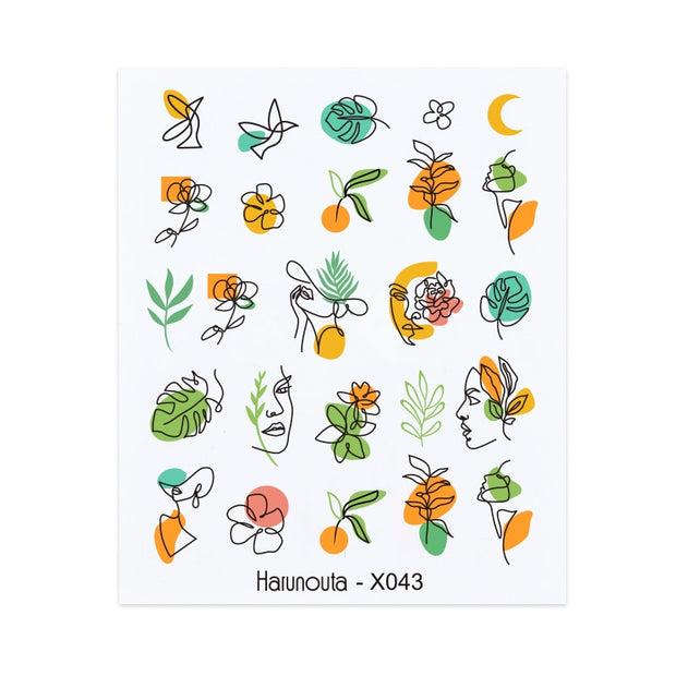Harunouta Spring Water Nail Decal And Sticker Flower Leaf Tree Green Simple Summer DIY Slider For Manicuring Nail Art Watermark 0 DailyAlertDeals X043  